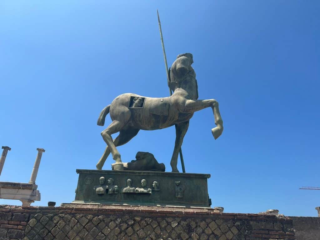 Statue in the main square of Pompeii, Italy