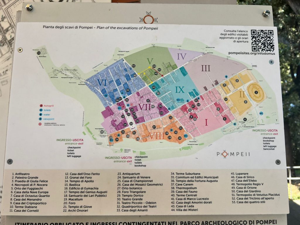 Map of the Pompeii Archaeological Park