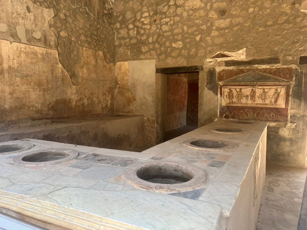 Kitchen inside one of the houses in Pompeii