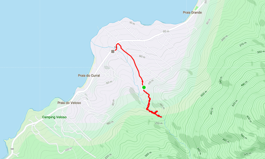 Map of the trail to Cachoeira do Paquetá