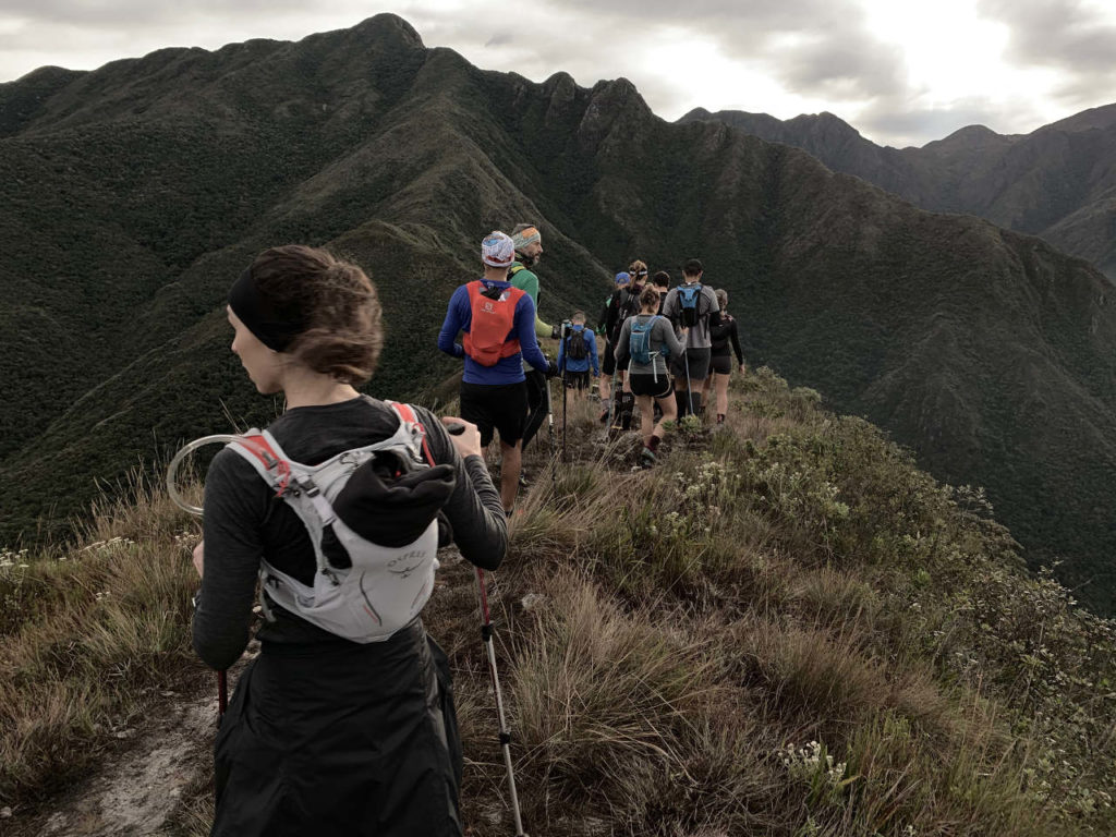 Hydration packs on the mountain