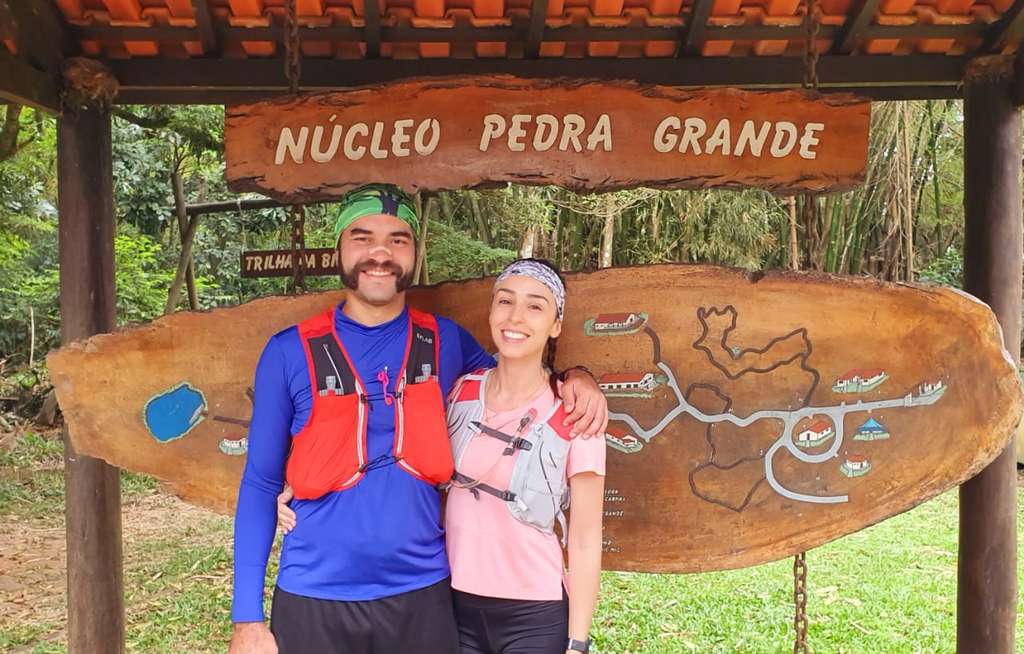 Map at the entrance showing the trails in Cantareira State Park