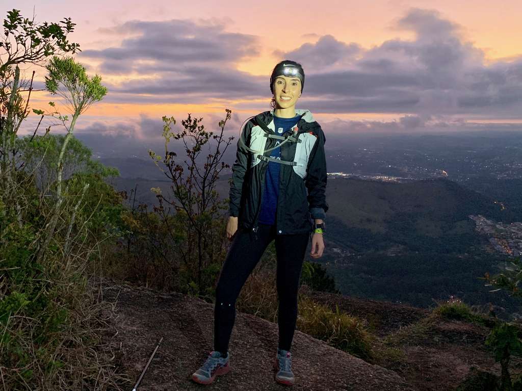 A Bela on an evening climb up Pedra Grande