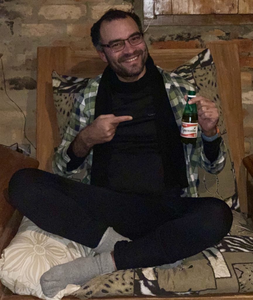 Andrey promoting the town’s guaraná soda