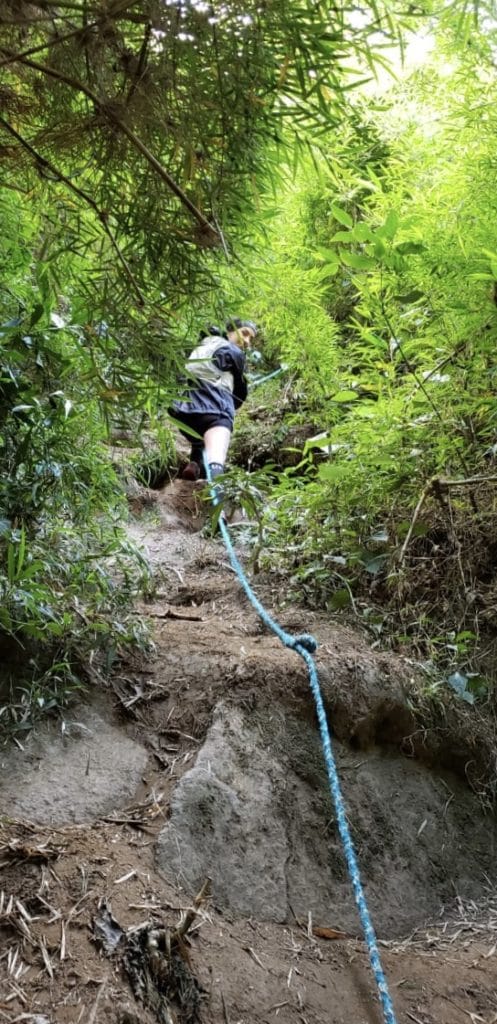 Just how steep the trail to the waterfall gets