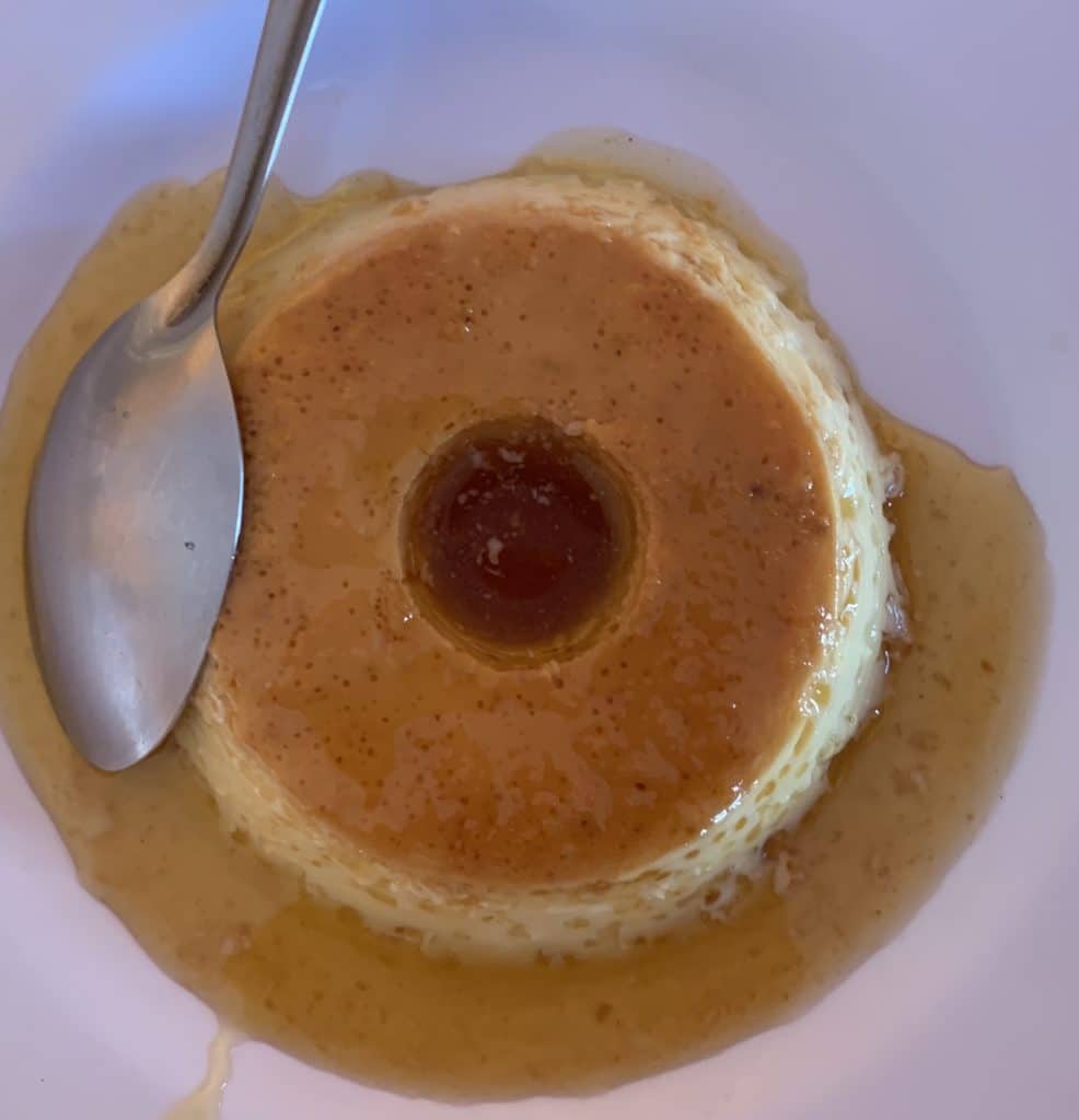 A classic pudim (Brazilian flan) for dessert