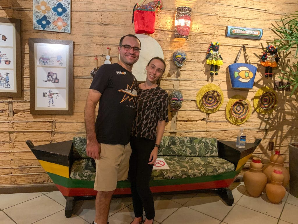 Decorated wall at the restaurant, a great São Luís food tip
