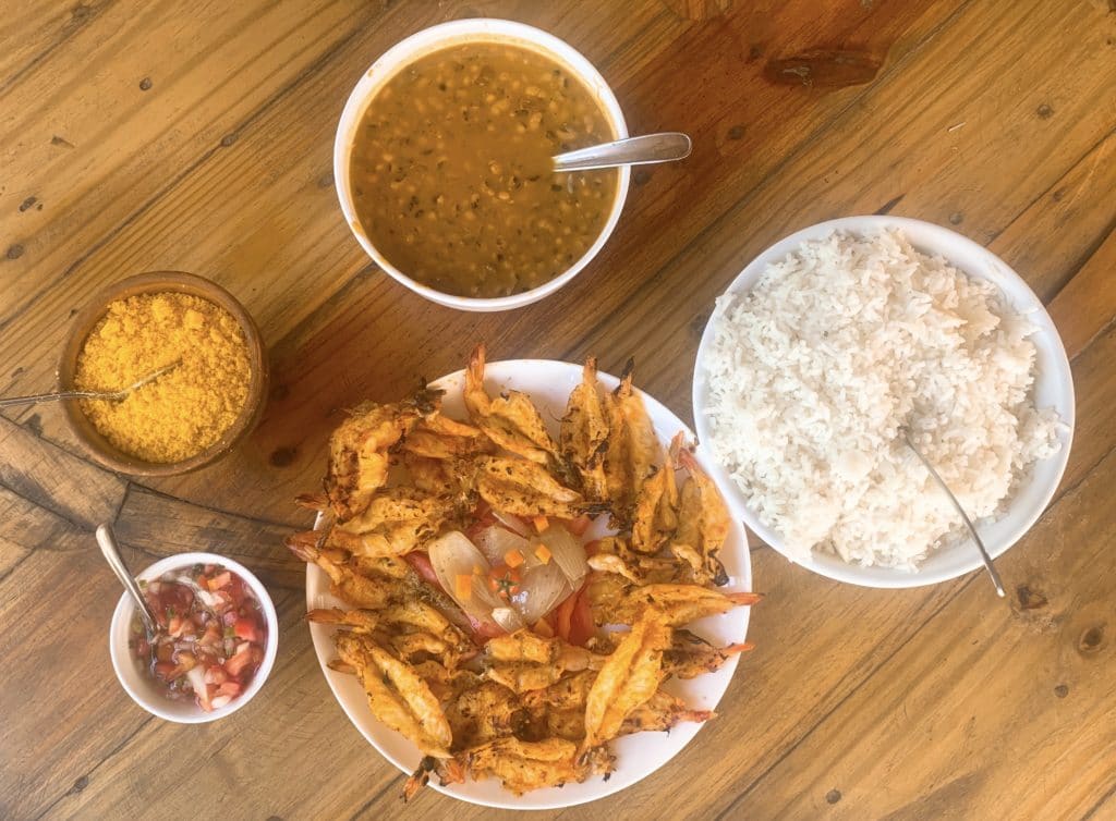 Shrimp and sides