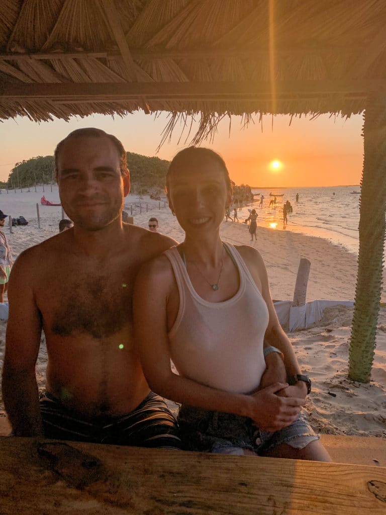 A Bela e o Bigode at sunset in Atins