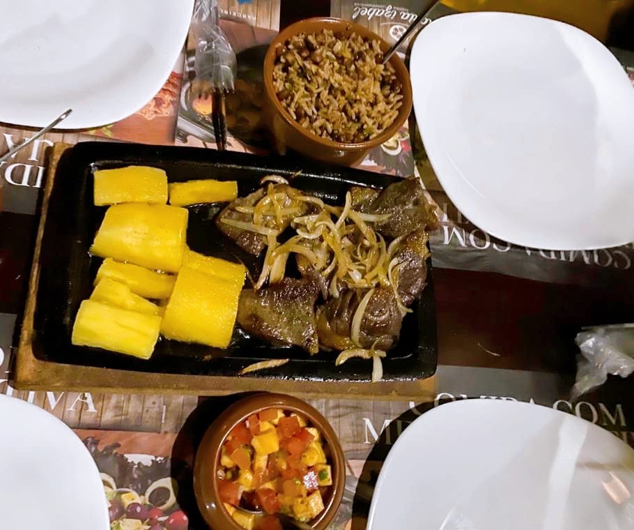 Carne de sol with cassava and banana vinaigrette