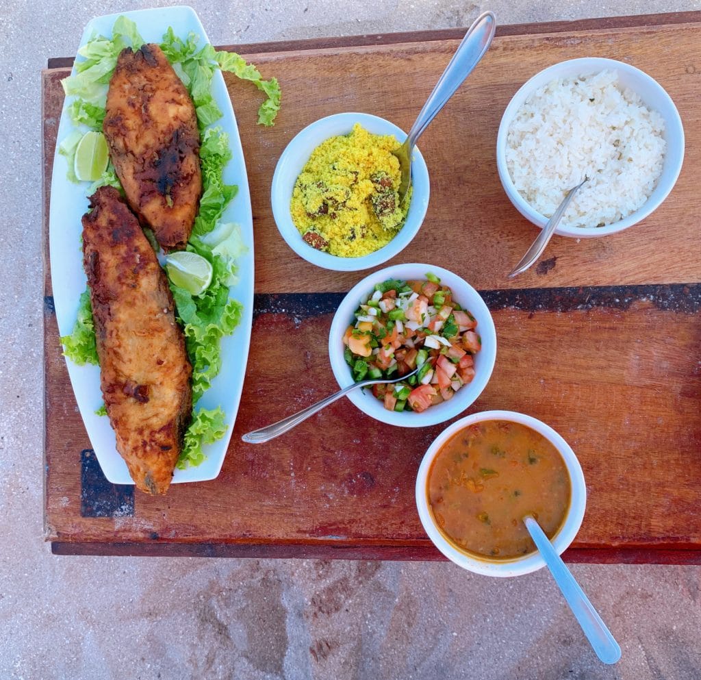 Main course at Corais dos Milagres