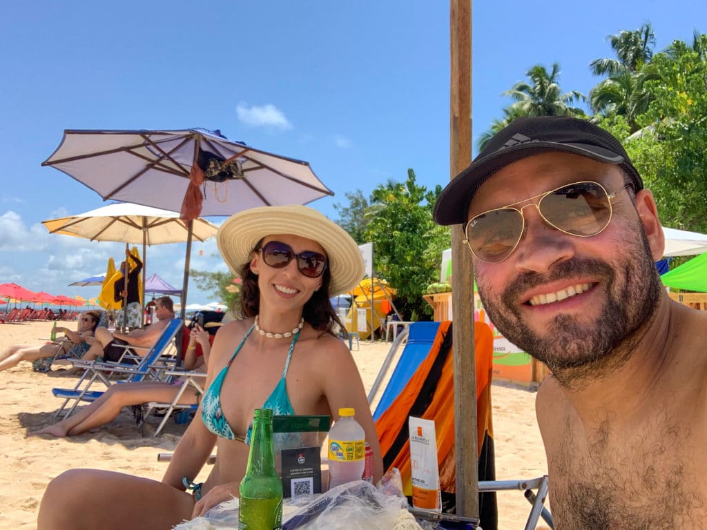Beach chairs at Ilha de Aleixo