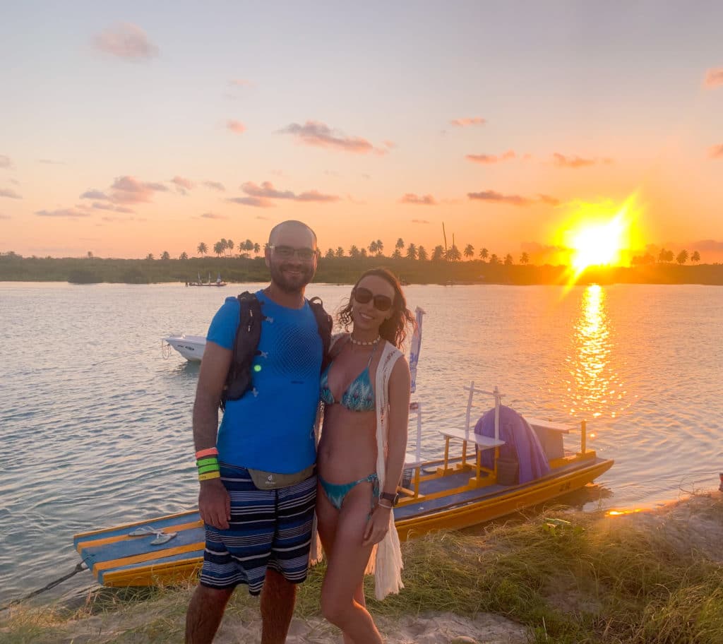 Sunset over the river at Pontal do Maracaípe