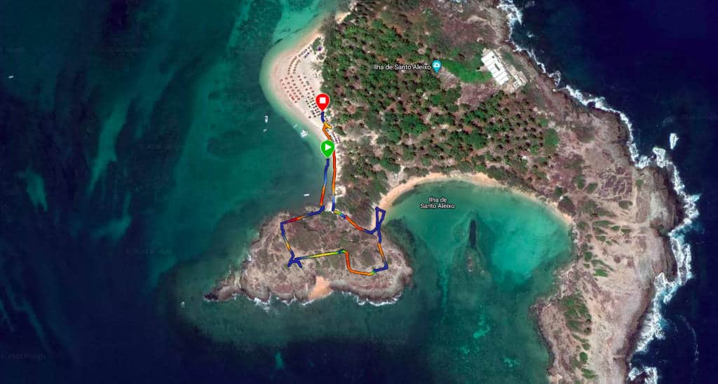 Map of the trail at Ilha de Santo Aleixo