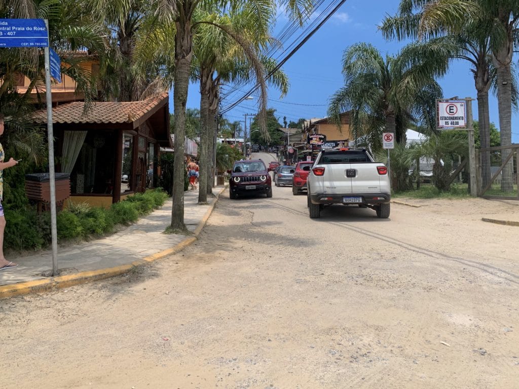 Downtown Praia do Rosa, with local shops and restaurants