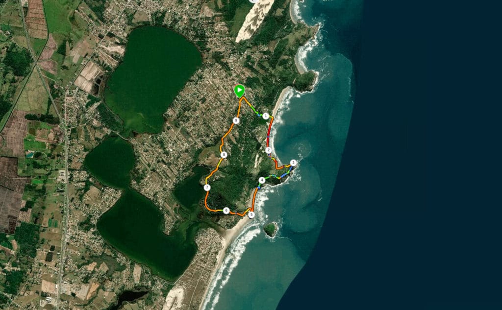 Map of our Rosa Sul to Praia da Luz trail