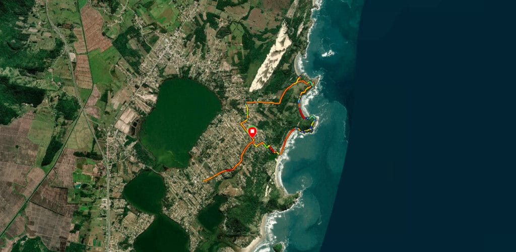 Map of our route from Rosa Norte to Ouvidor