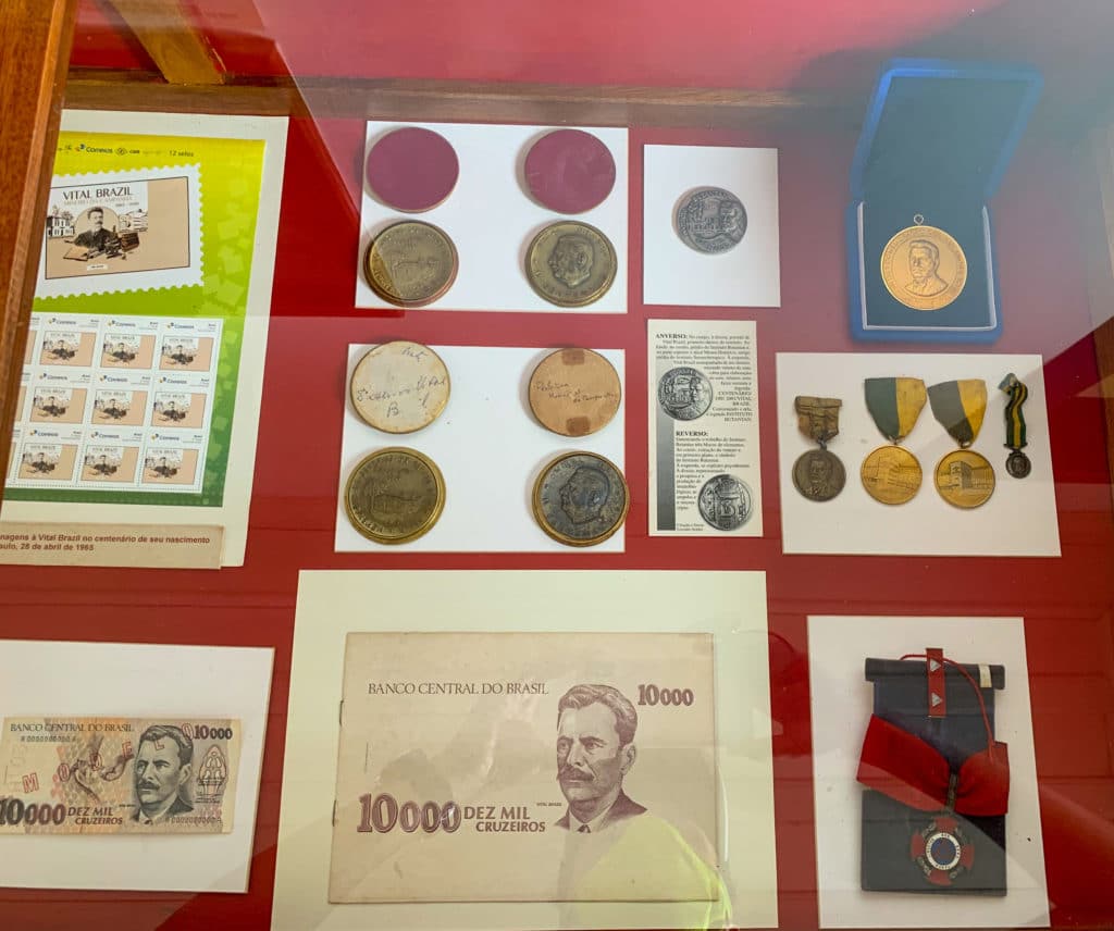 Awards, banknote, and stamp honoring Vital Brazil
