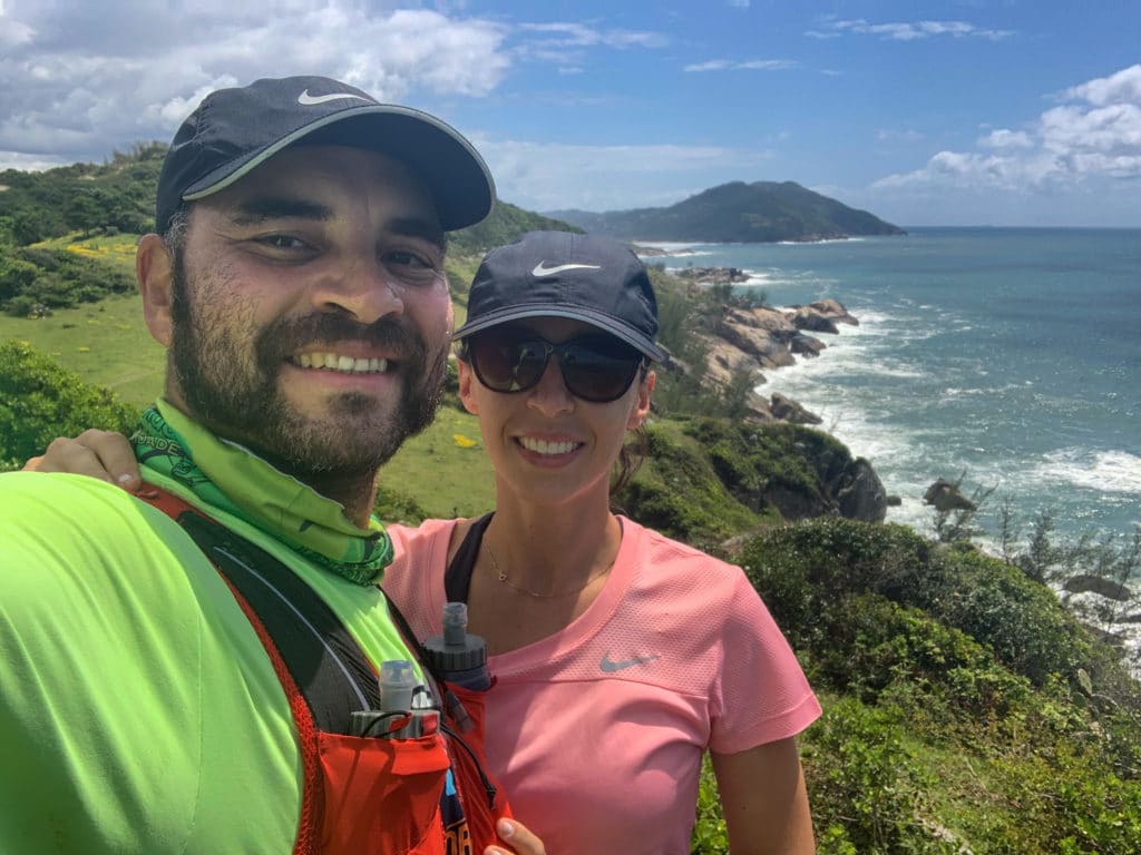 Stunning view where the ocean meets the mountains on the Trilha da Caranha