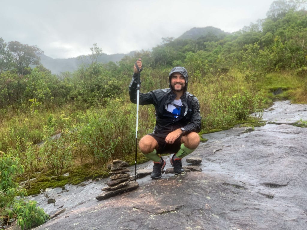 Andrey showing the totem trail markers