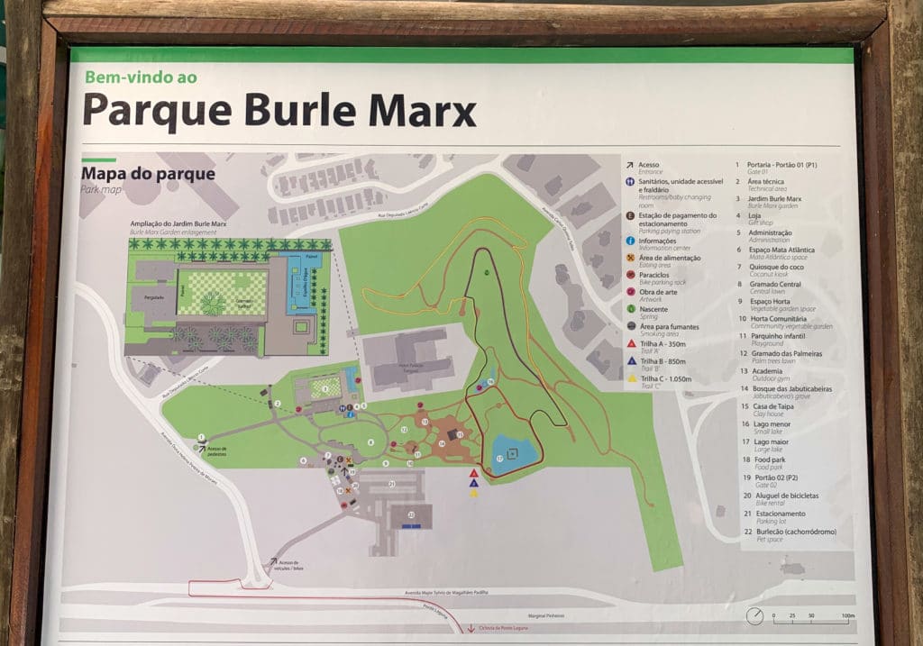Map to help you find your way around Parque Burle Marx