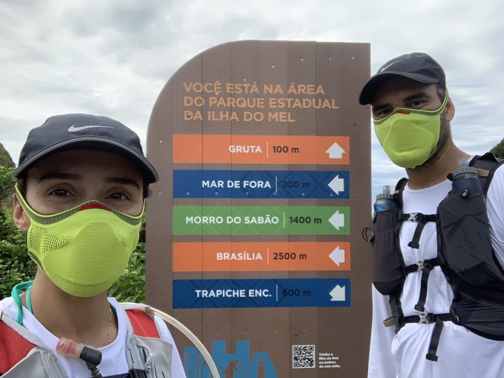 Trail signage on Ilha do Mel