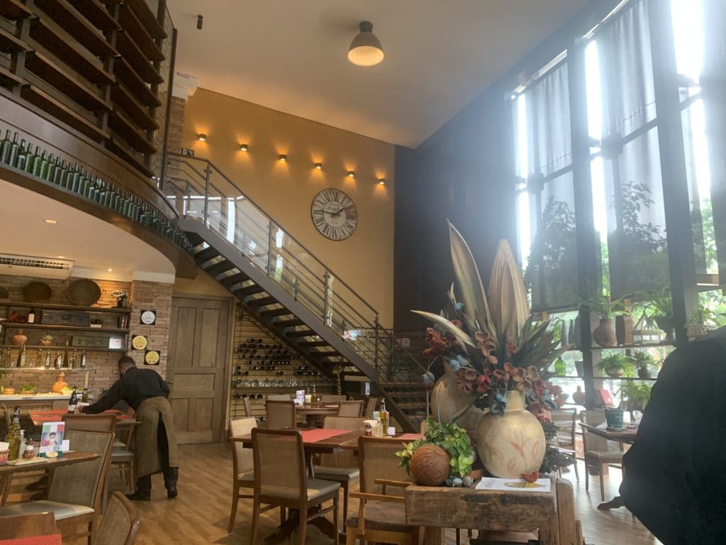 Indoor dining room at Casa di Tullio