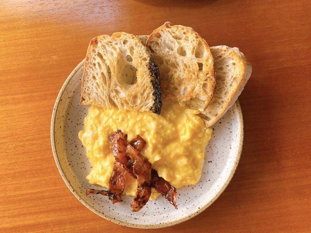 Scrambled eggs at Empório Santa Angela