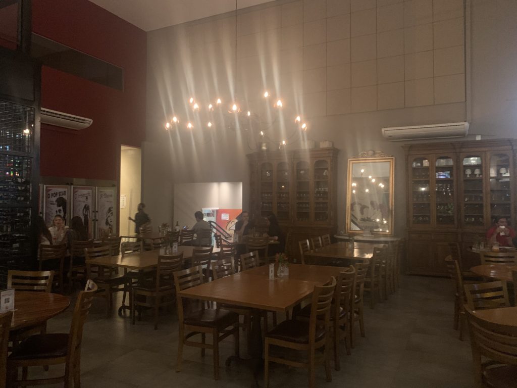 Indoor dining room at the pizzeria