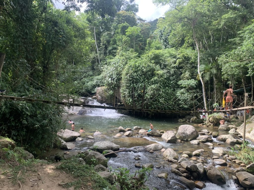 Suspension bridge leading to Restaurante Tarzan
