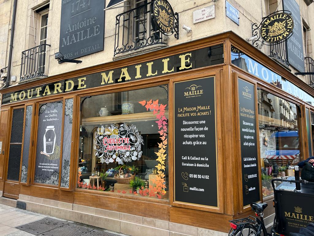 Maille mustard shop in downtown Dijon, Burgundy