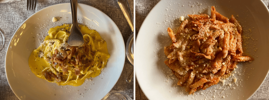 Dinner at an Italian trattoria in Rome