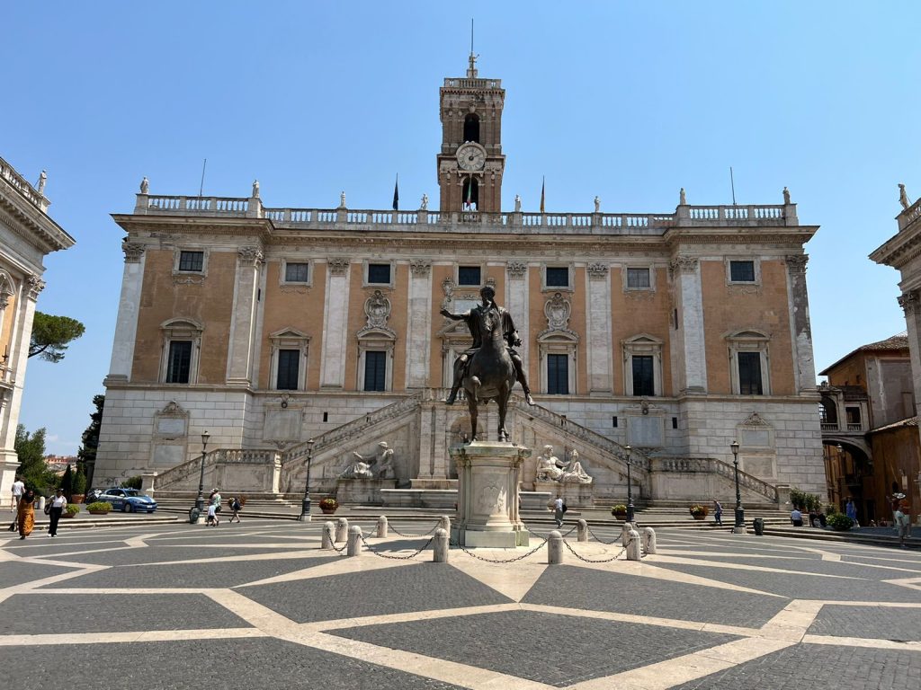 Capitoline Square, with the replica equestrian statue of Marcus Aurelius