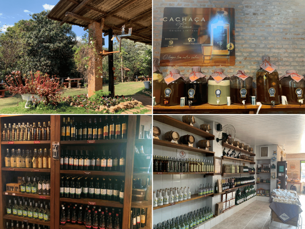 Fazenda Benedetti’s shop and its cachaças