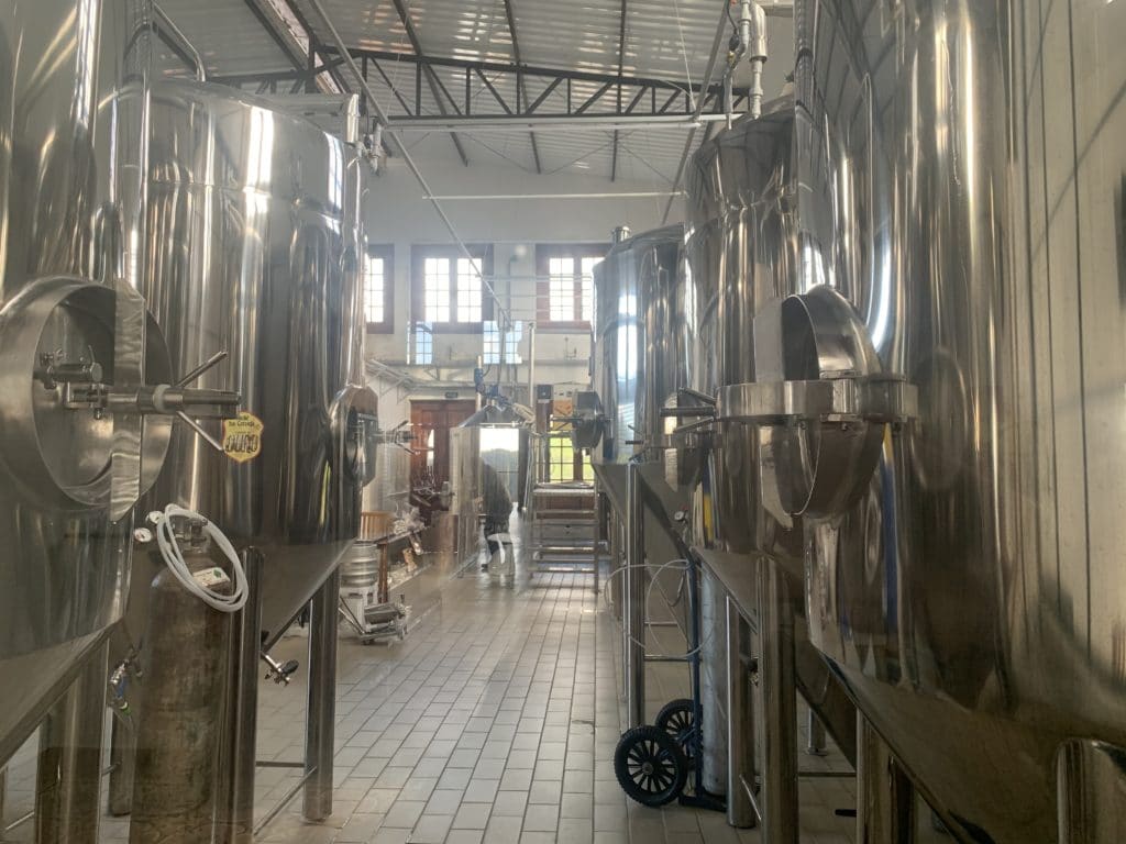 Brewing area at Ateliê da Cerveja Caminho do Ouro