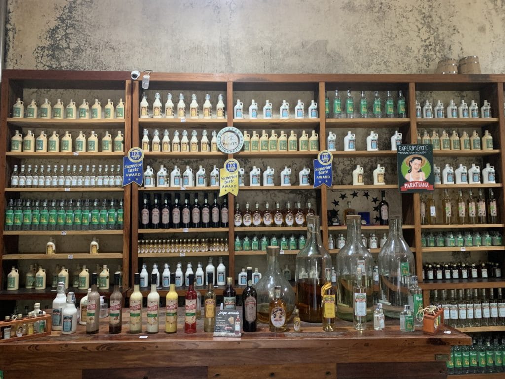 Cachaças from Cachaçaria Paratiana, along Paraty’s cachaça route