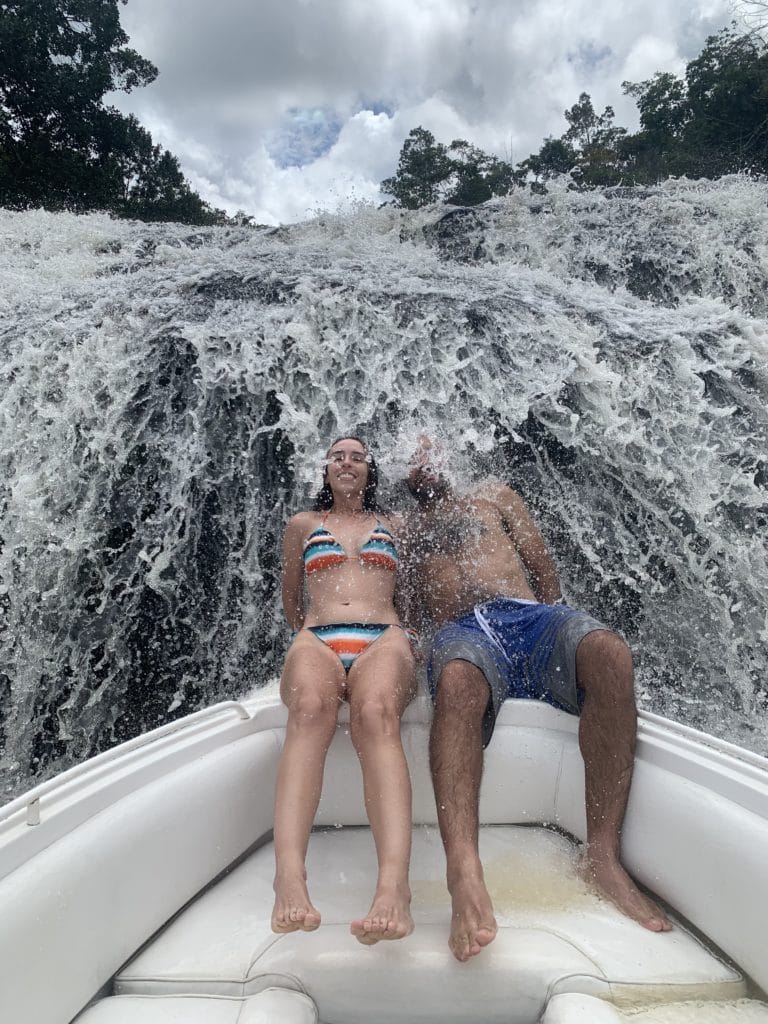A great way to experience the waterfall, from the boat