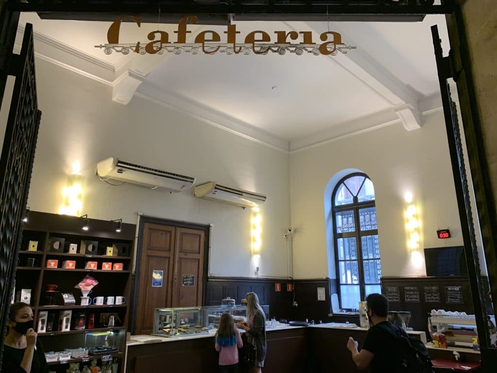 Café inside the coffee museum, Santos