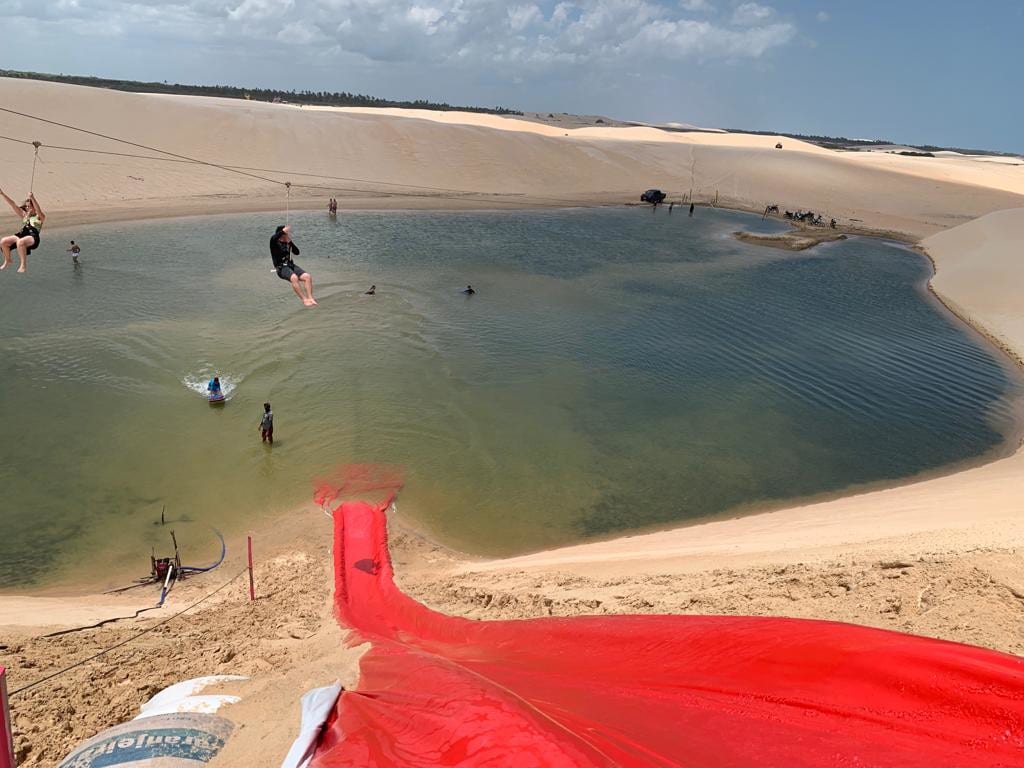 Zipline and water slide in Jeri