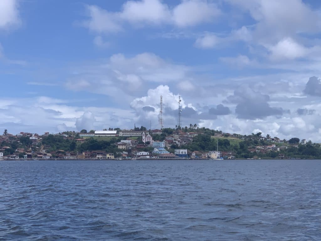 The town of Maraú, seen only from the boat
