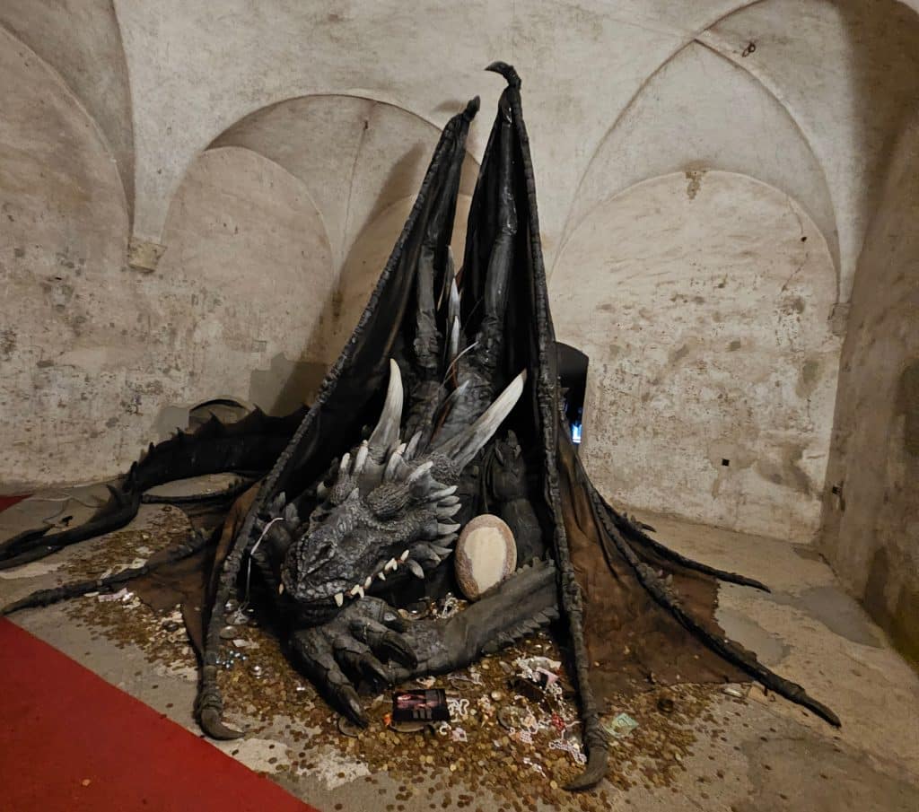 Dragon in the dungeon of the Rocca di Dozza Castle Museum