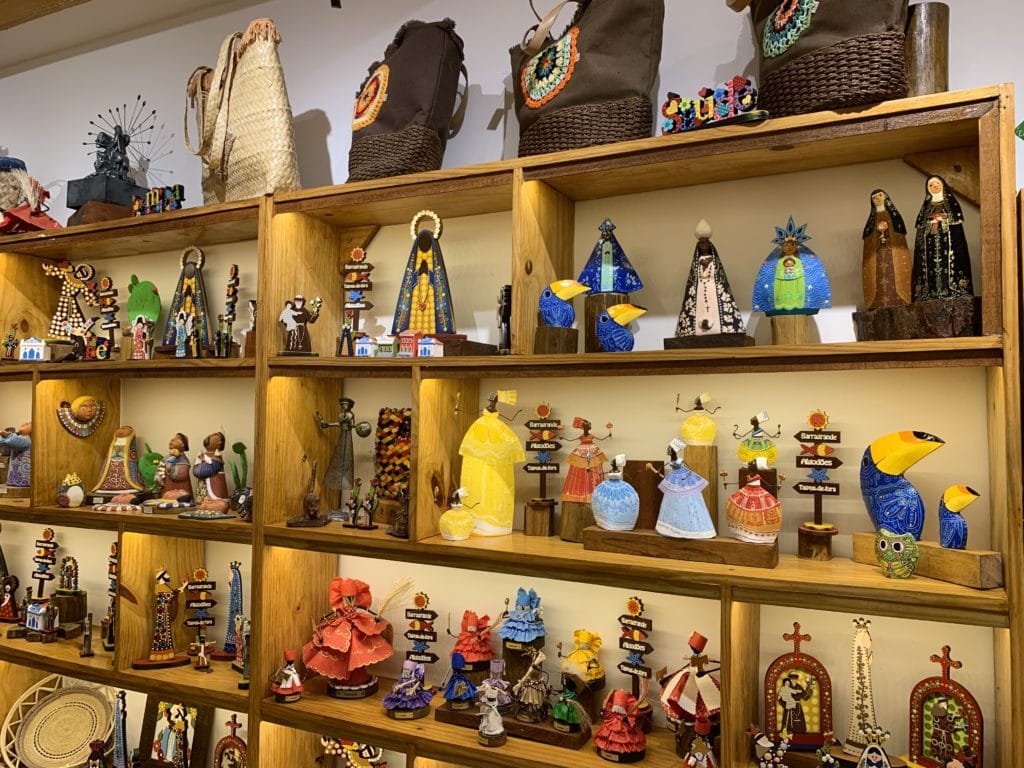 Colorful, well-made products at the shop, Península de Maraú