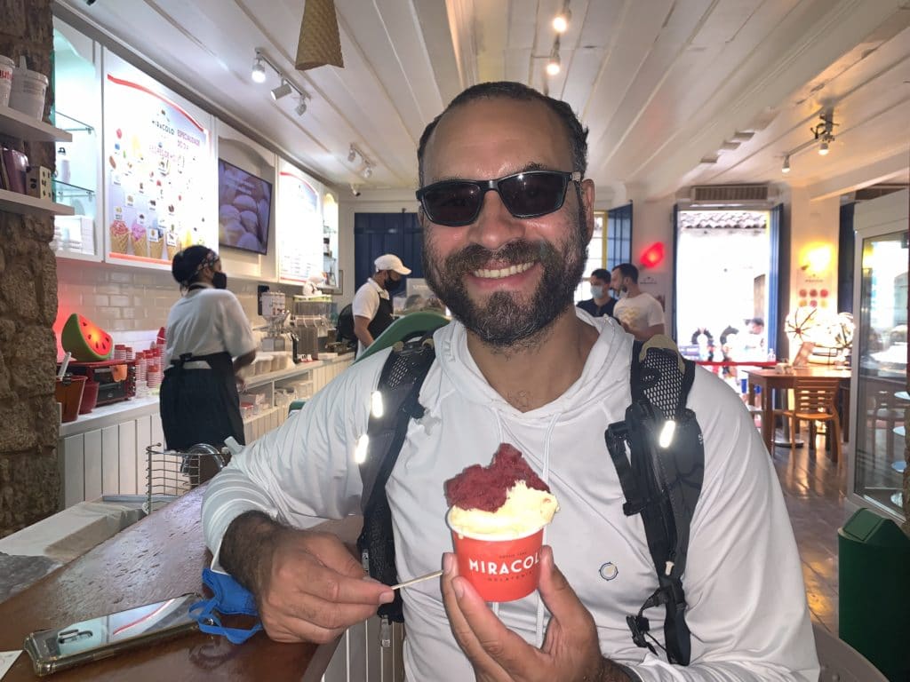 Andrey with his ice cream at Miracolo
