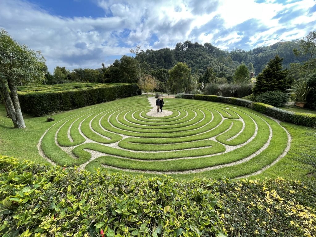 Labyrinth garden at Parque Amantikir, Campos do Jordão