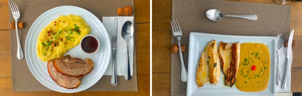 Main courses at Vinhedos Monte Agudo